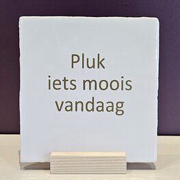 Tegel met spreuk